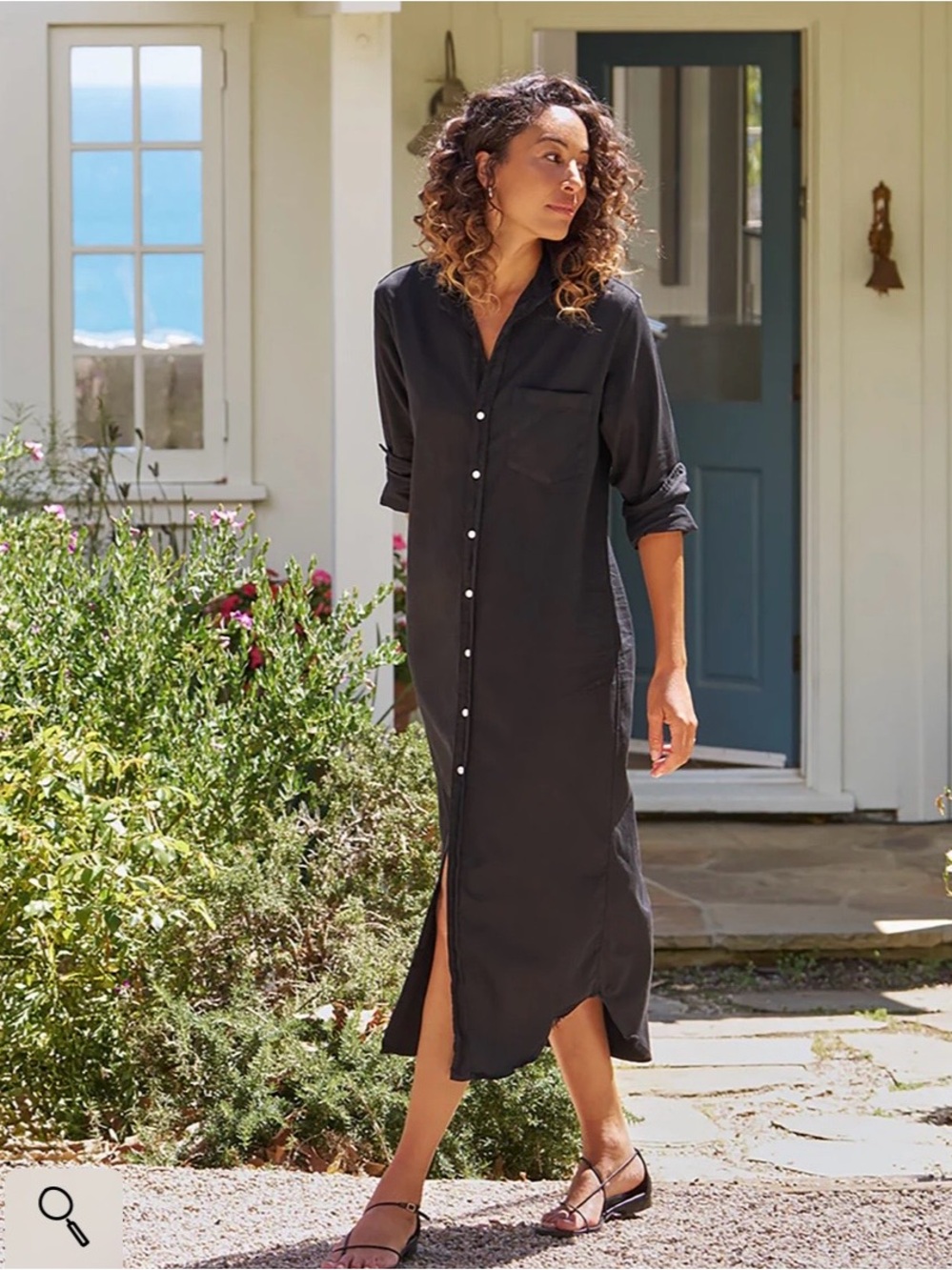 Frank & Eileen “Rory” Black Famous Maxi Denim Shirtdress - S
